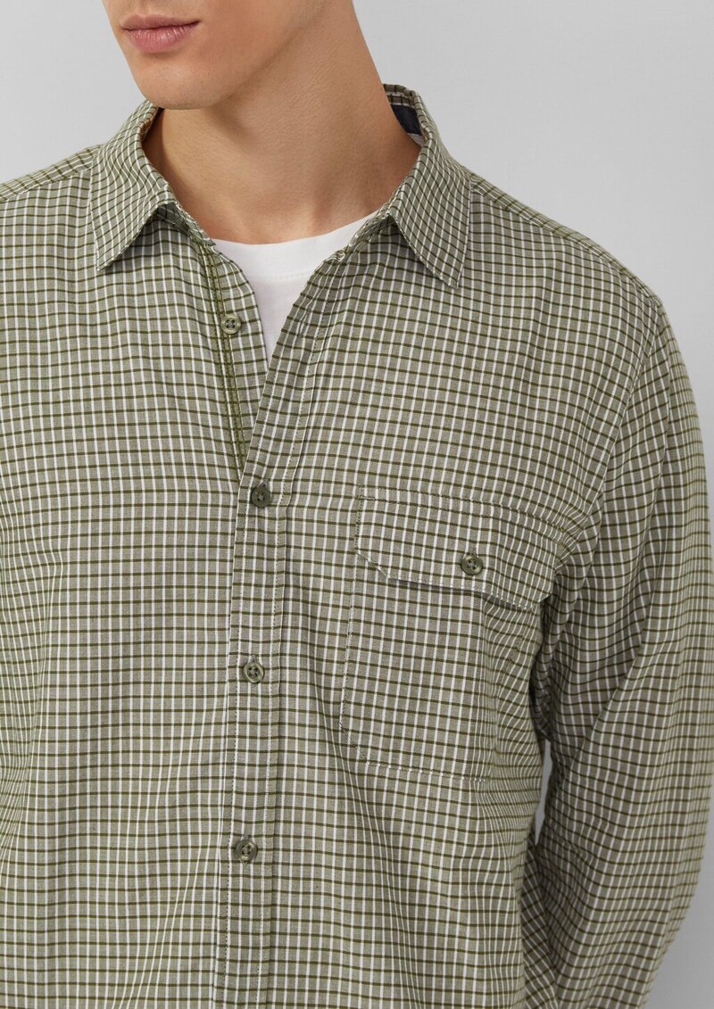 Regular Fit: Kariertes Baumwollhemd mit Kentkragen