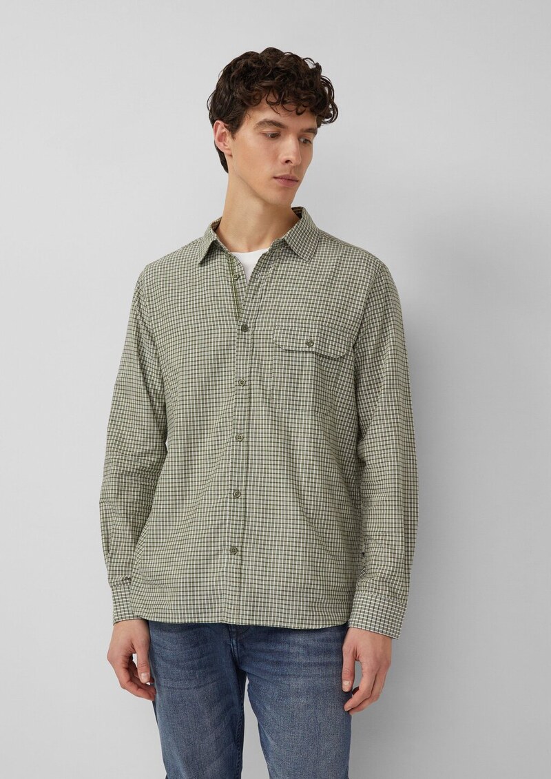 Regular Fit: Kariertes Baumwollhemd mit Kentkragen