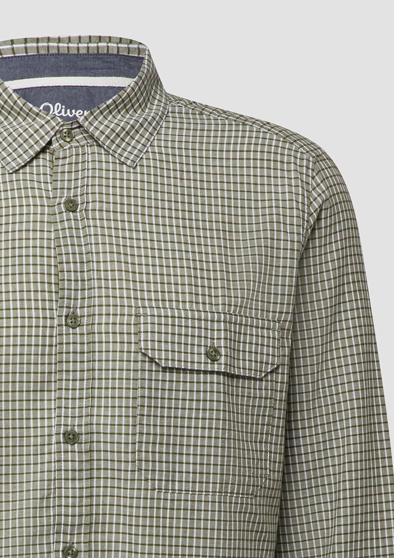 Regular Fit: Kariertes Baumwollhemd mit Kentkragen