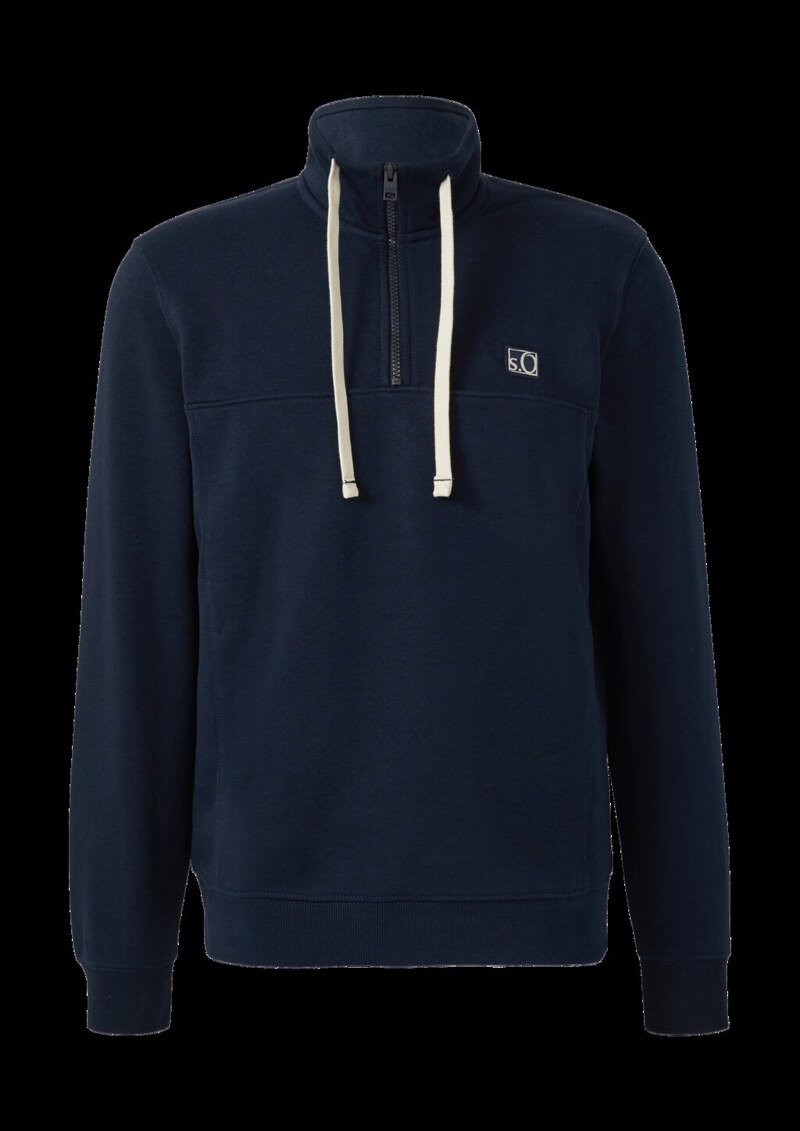 Sweatshirt mit Eingrifftaschen und Label-Patch