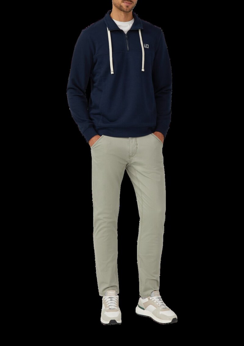 Sweatshirt mit Eingrifftaschen und Label-Patch