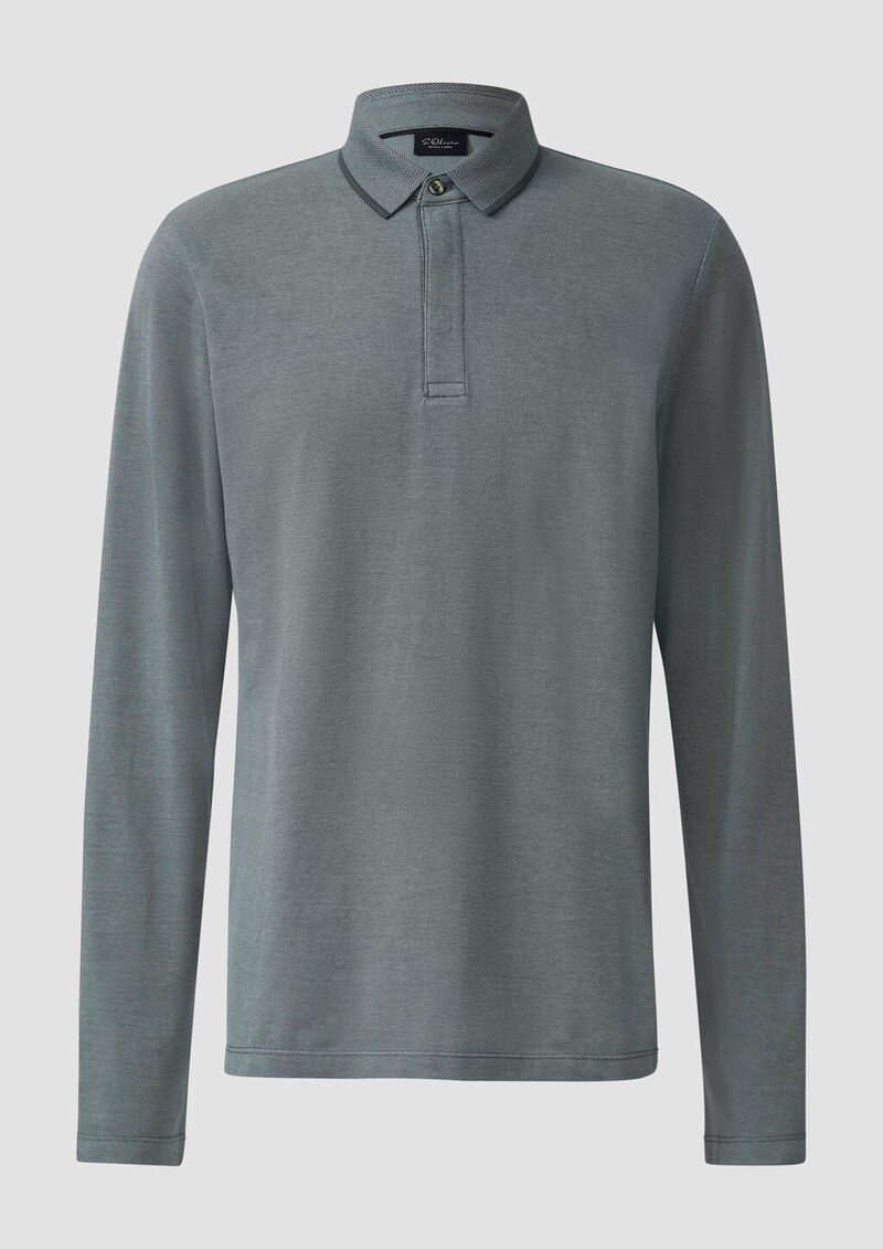 Langärmeliges Poloshirt aus Bicolor-Piqué