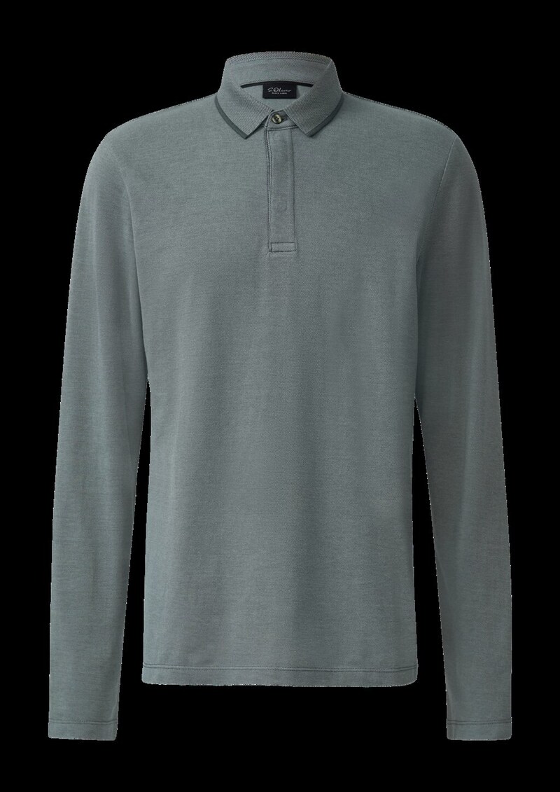 Langärmeliges Poloshirt aus Bicolor-Piqué