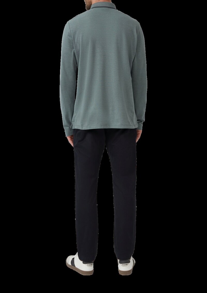 Langärmeliges Poloshirt aus Bicolor-Piqué