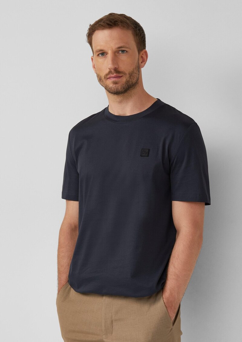 T-Shirt aus merzerisierter Baumwolle mit Logo-Detail