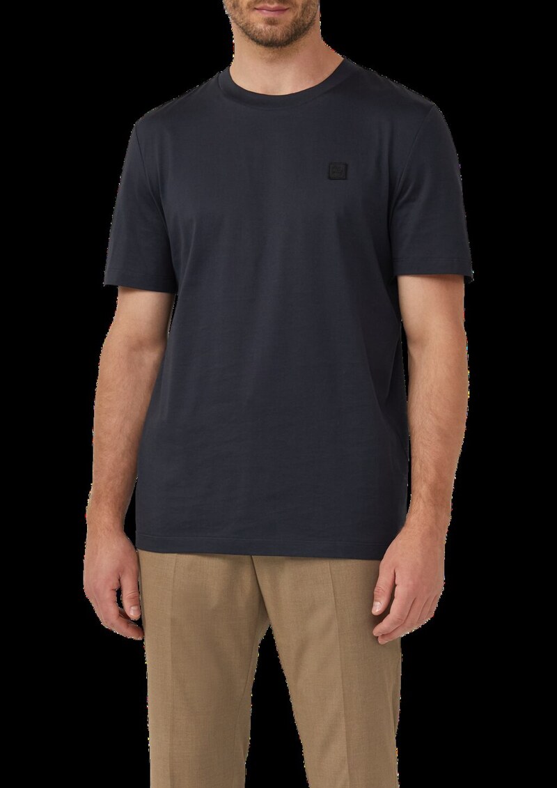 T-Shirt aus merzerisierter Baumwolle mit Logo-Detail