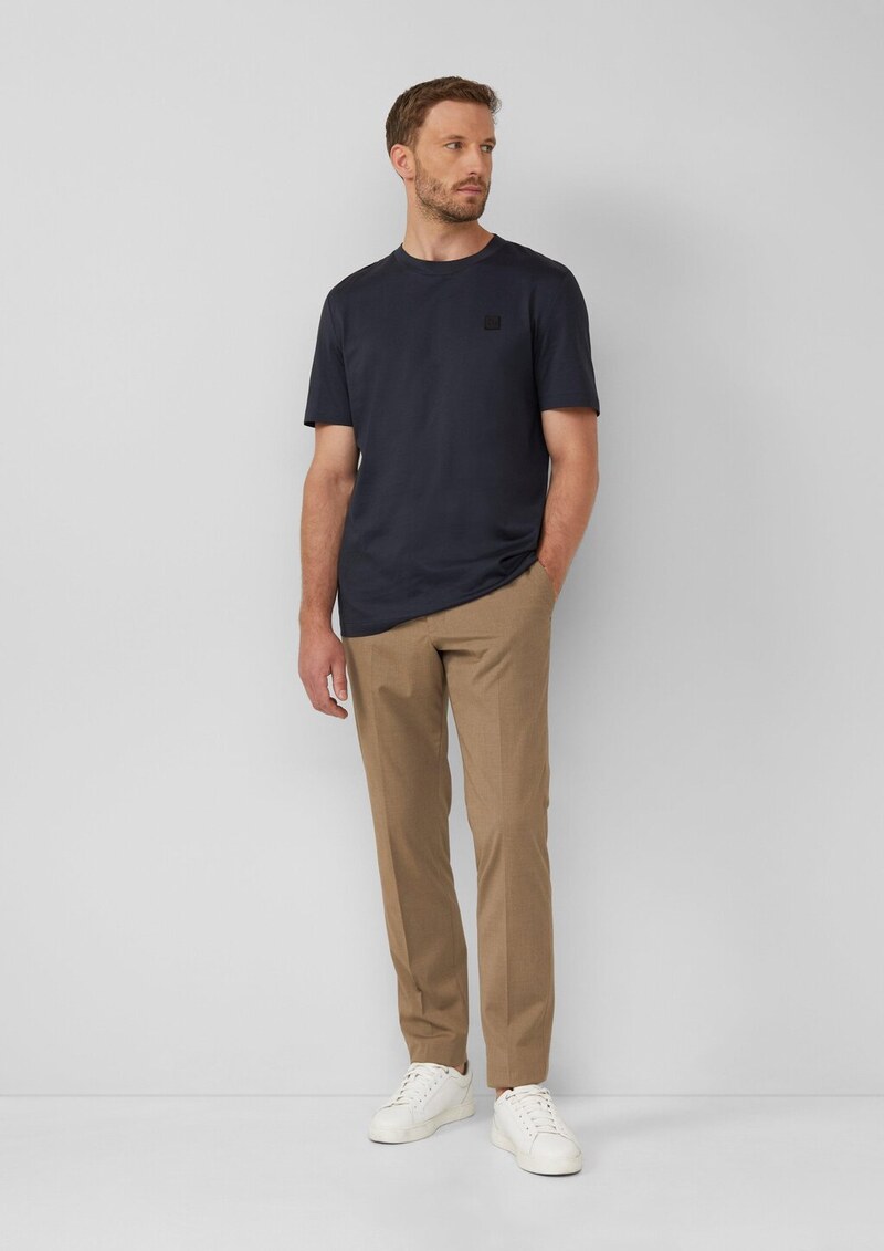 T-Shirt aus merzerisierter Baumwolle mit Logo-Detail