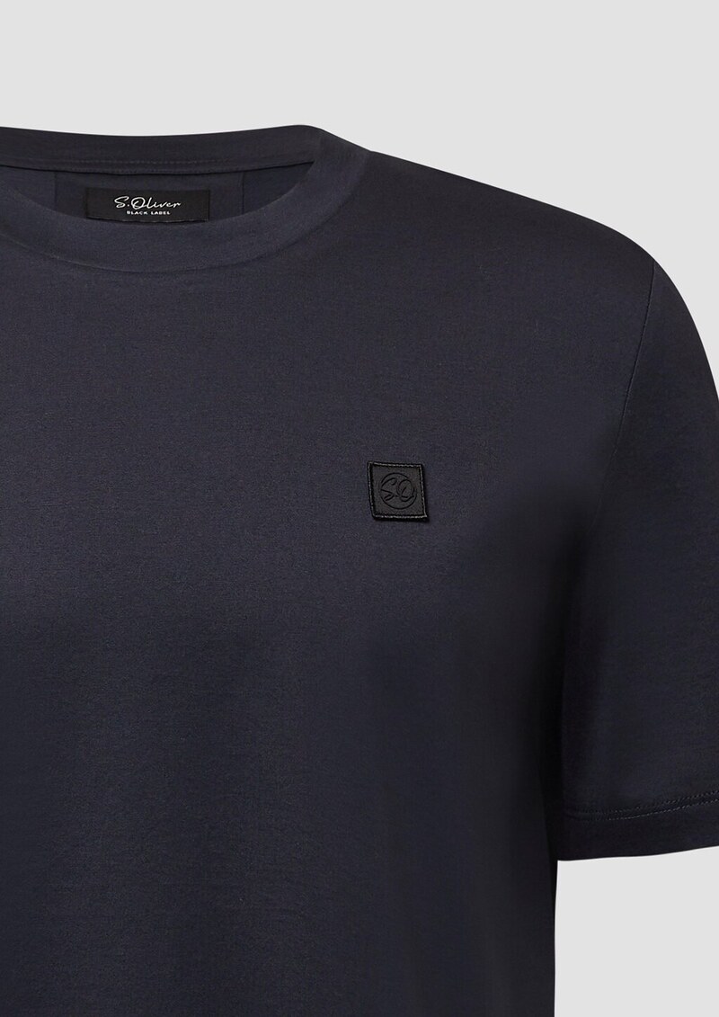 T-Shirt aus merzerisierter Baumwolle mit Logo-Detail