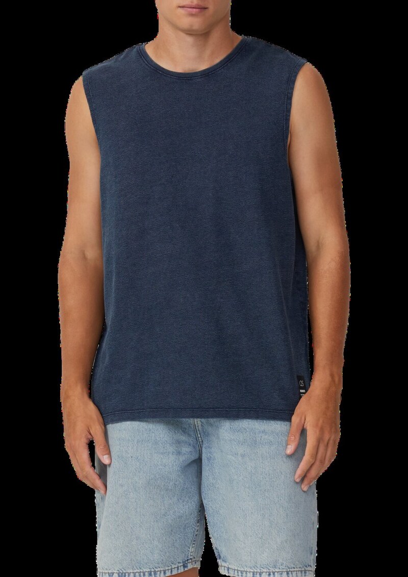 Gewaschenes Tanktop aus Strukturjersey