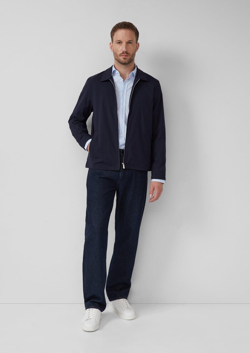 Tailored Fit: Fein kariertes Langarmhemd aus Baumwollstretch