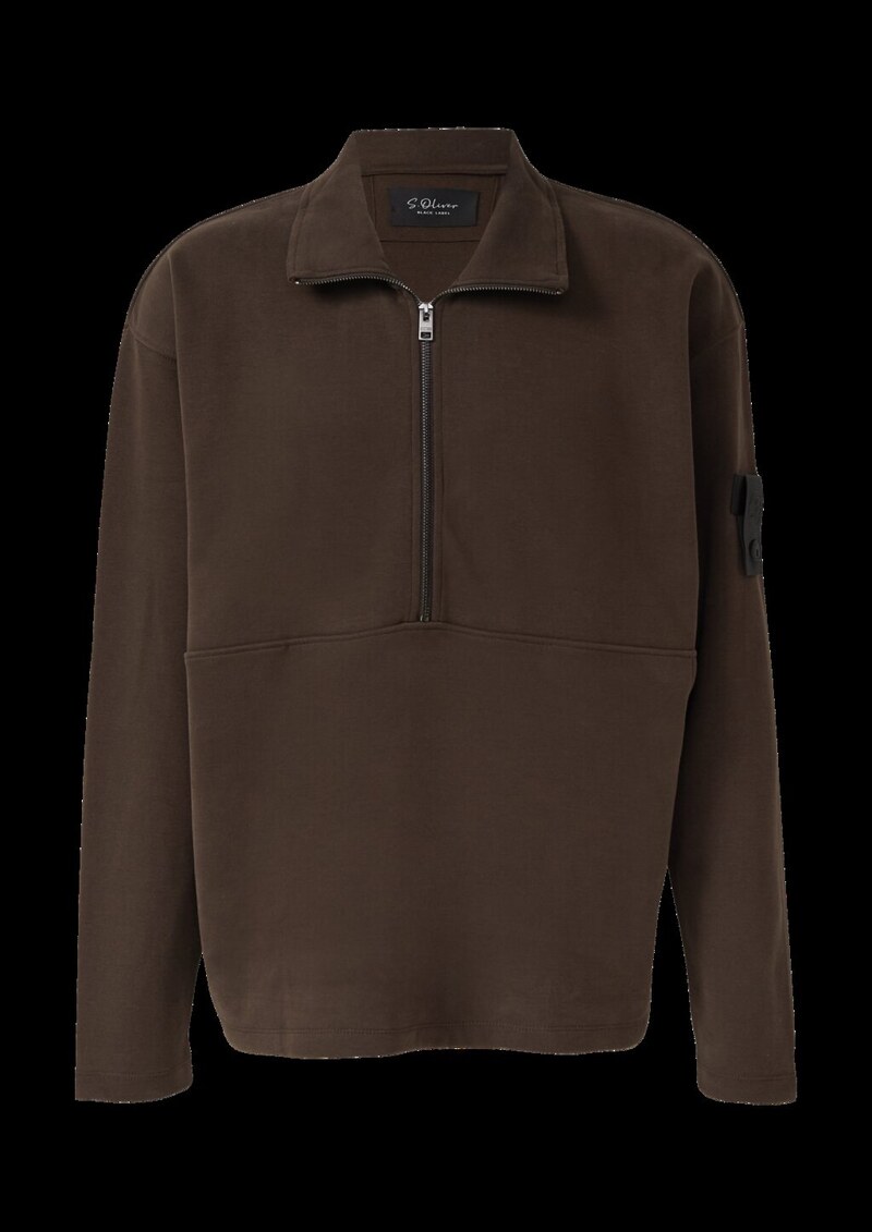 Softes Relaxed-Fit-Sweatshirt aus Baumwollmix mit Label-Patch