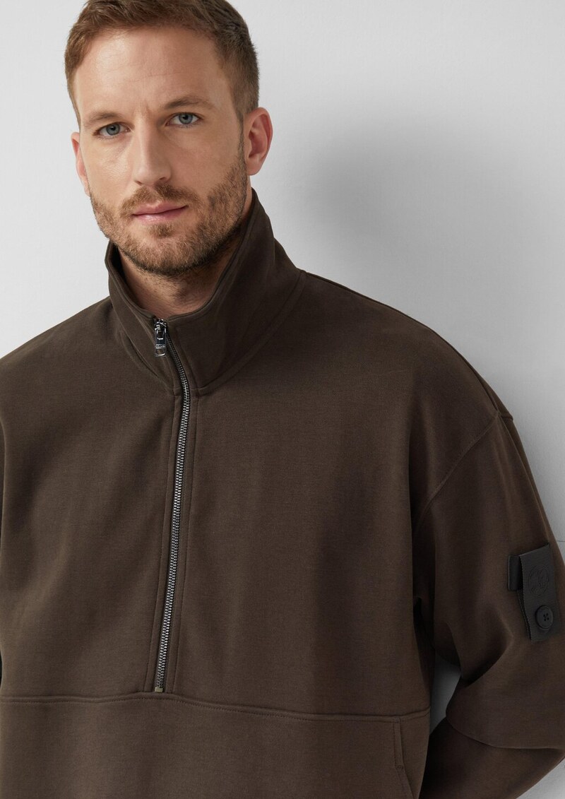 Softes Relaxed-Fit-Sweatshirt aus Baumwollmix mit Label-Patch