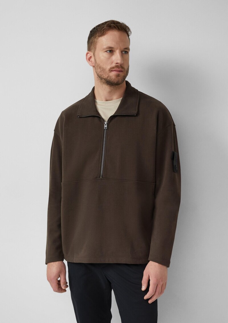 Softes Relaxed-Fit-Sweatshirt aus Baumwollmix mit Label-Patch