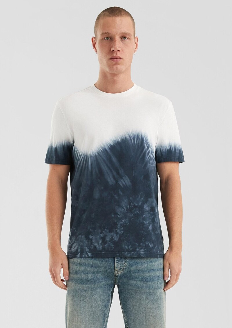 T-Shirt mit Rundhalsausschnitt und Batikeffekt