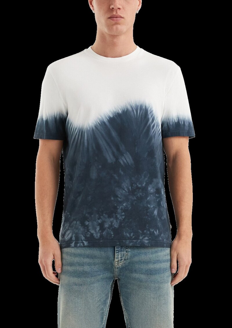 T-Shirt mit Rundhalsausschnitt und Batikeffekt