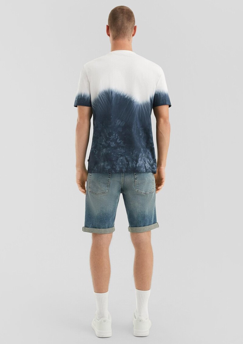 T-Shirt mit Rundhalsausschnitt und Batikeffekt