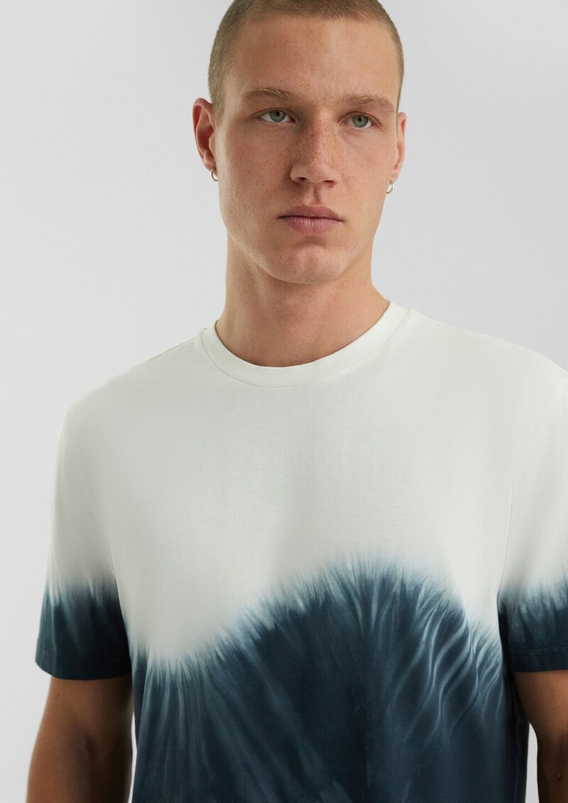 T-Shirt mit Rundhalsausschnitt und Batikeffekt