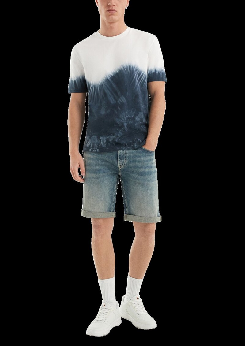 T-Shirt mit Rundhalsausschnitt und Batikeffekt