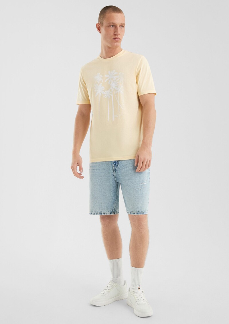 Rundhals-T-Shirt mit Frontprint