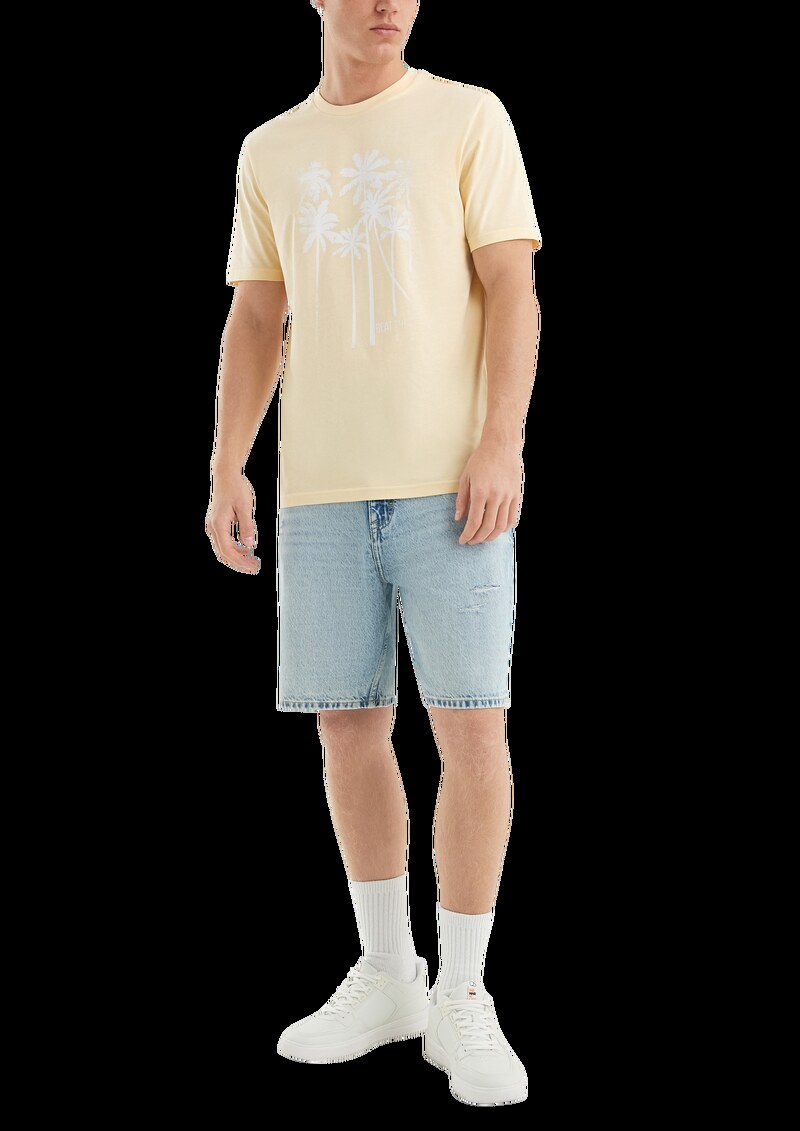 Rundhals-T-Shirt mit Frontprint