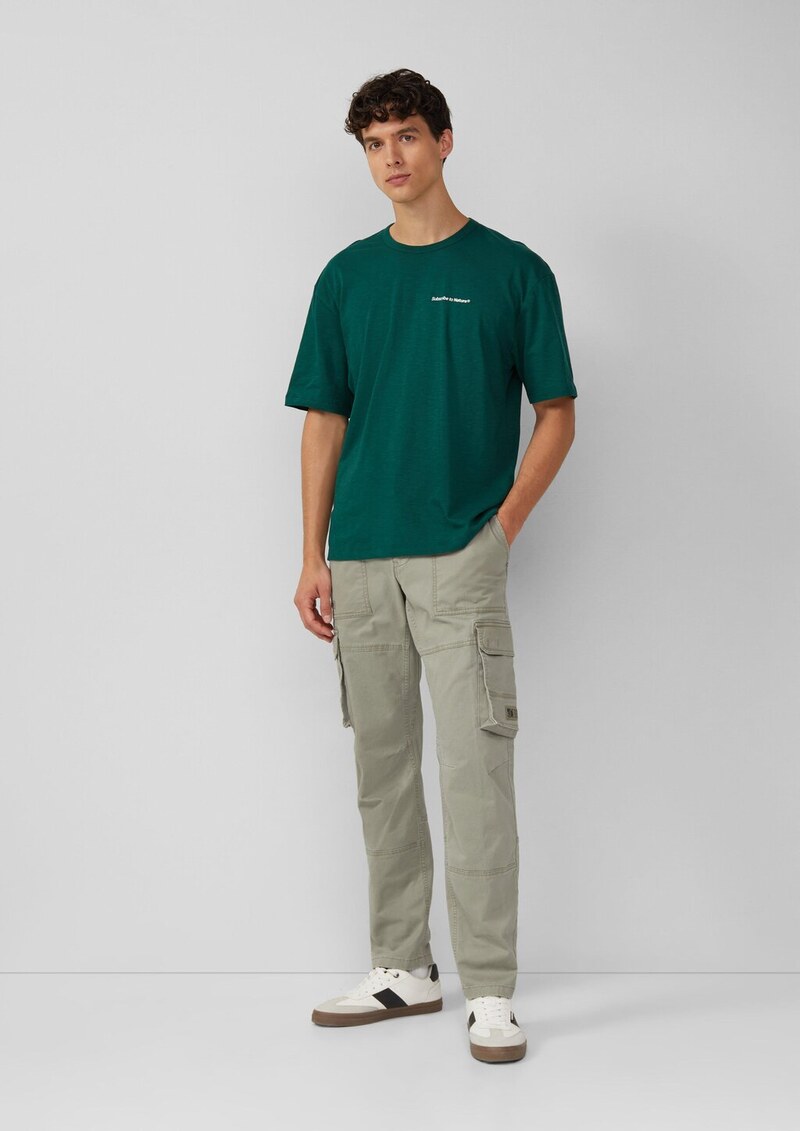 Print-T-Shirt im Relaxed Fit mit Flammgarnstruktur