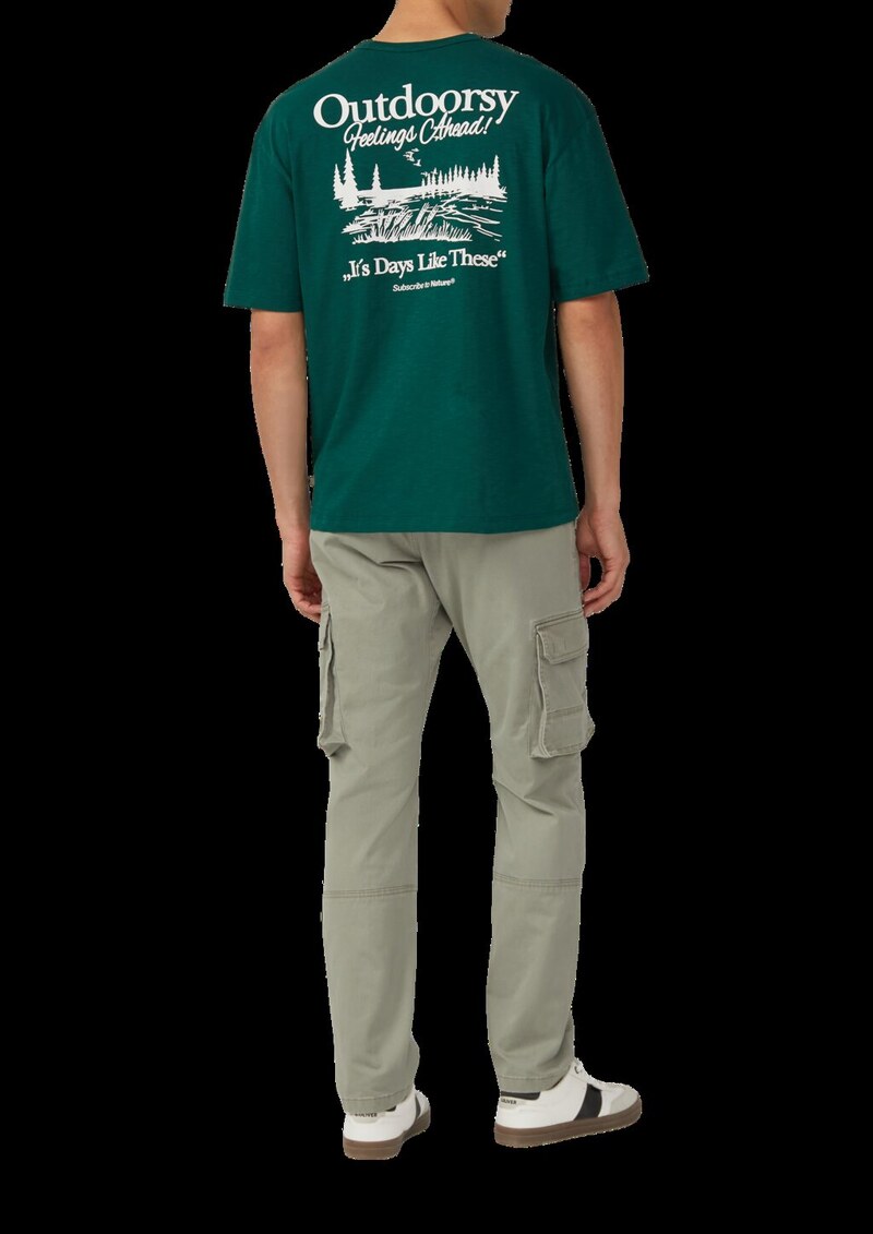 Print-T-Shirt im Relaxed Fit mit Flammgarnstruktur