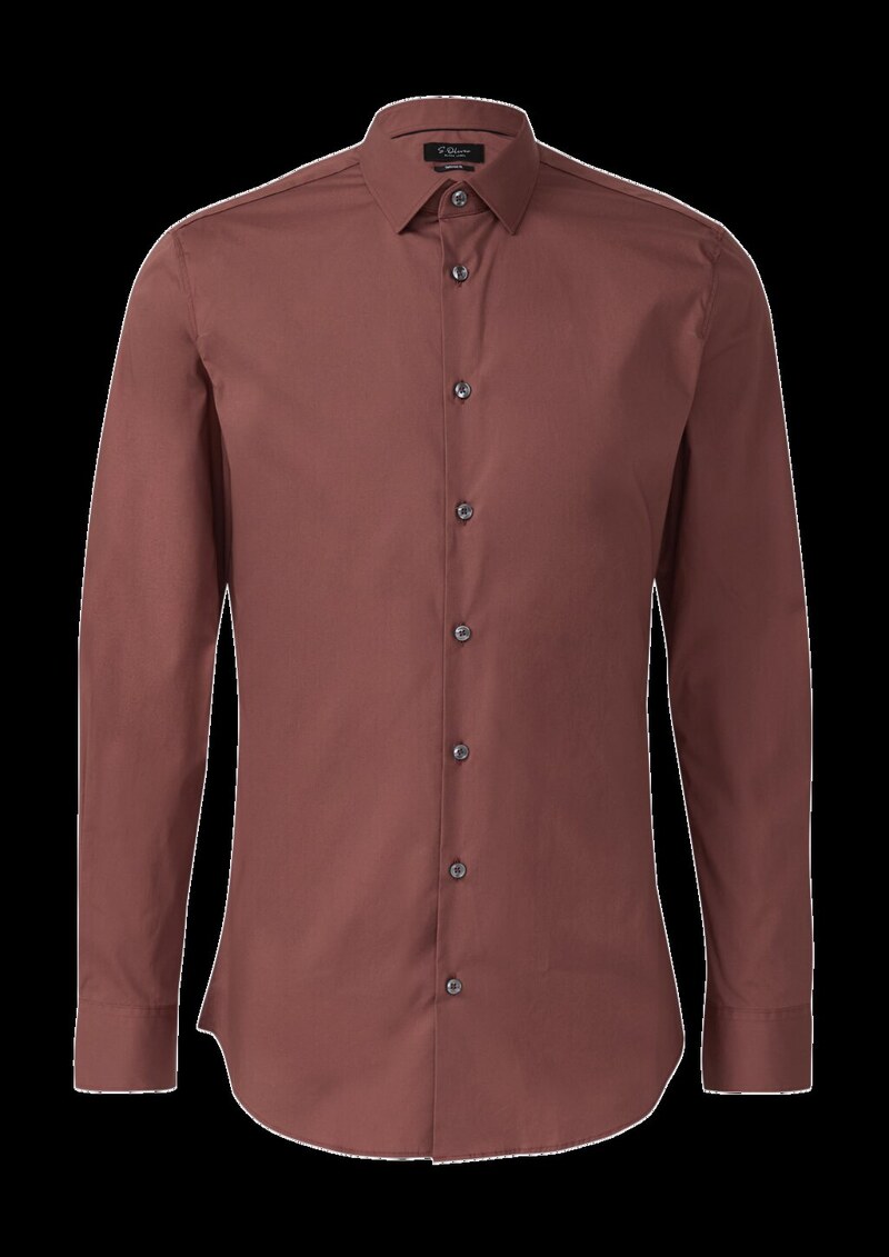 Tailored Fit: Baumwollstretch-Hemd mit Kentkragen