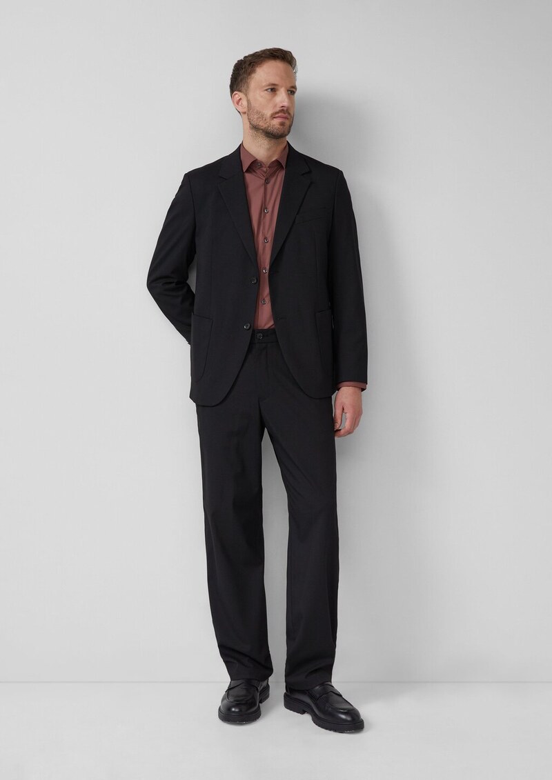 Tailored Fit: Baumwollstretch-Hemd mit Kentkragen