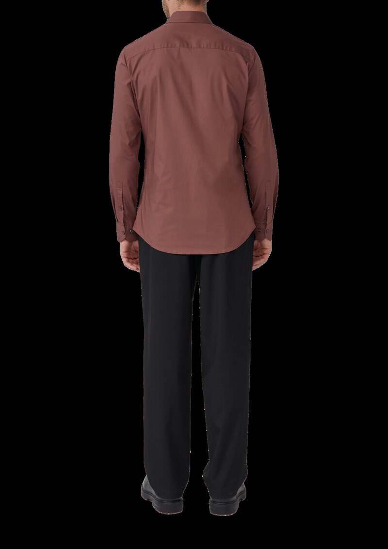 Tailored Fit: Baumwollstretch-Hemd mit Kentkragen