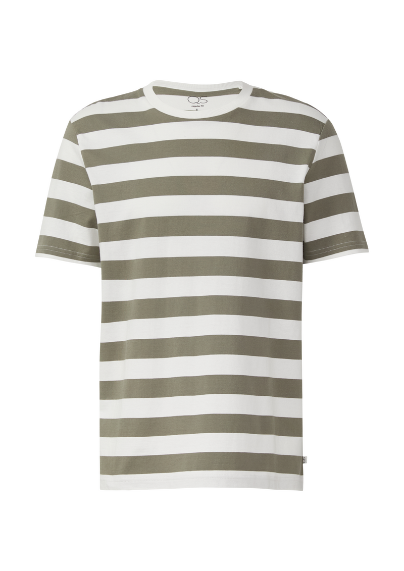 T-Shirt mit Rundhalsausschnitt und Blockstreifen