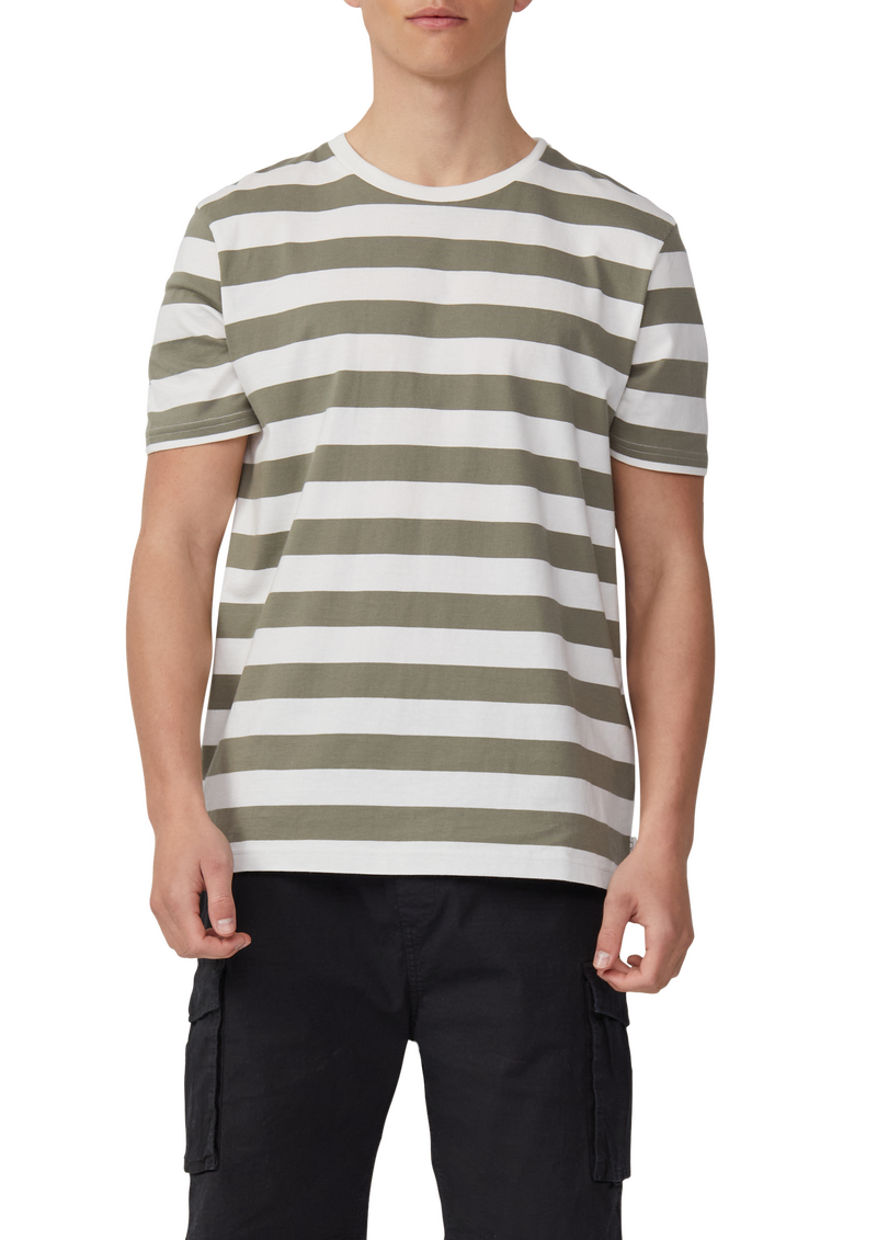 T-Shirt mit Rundhalsausschnitt und Blockstreifen