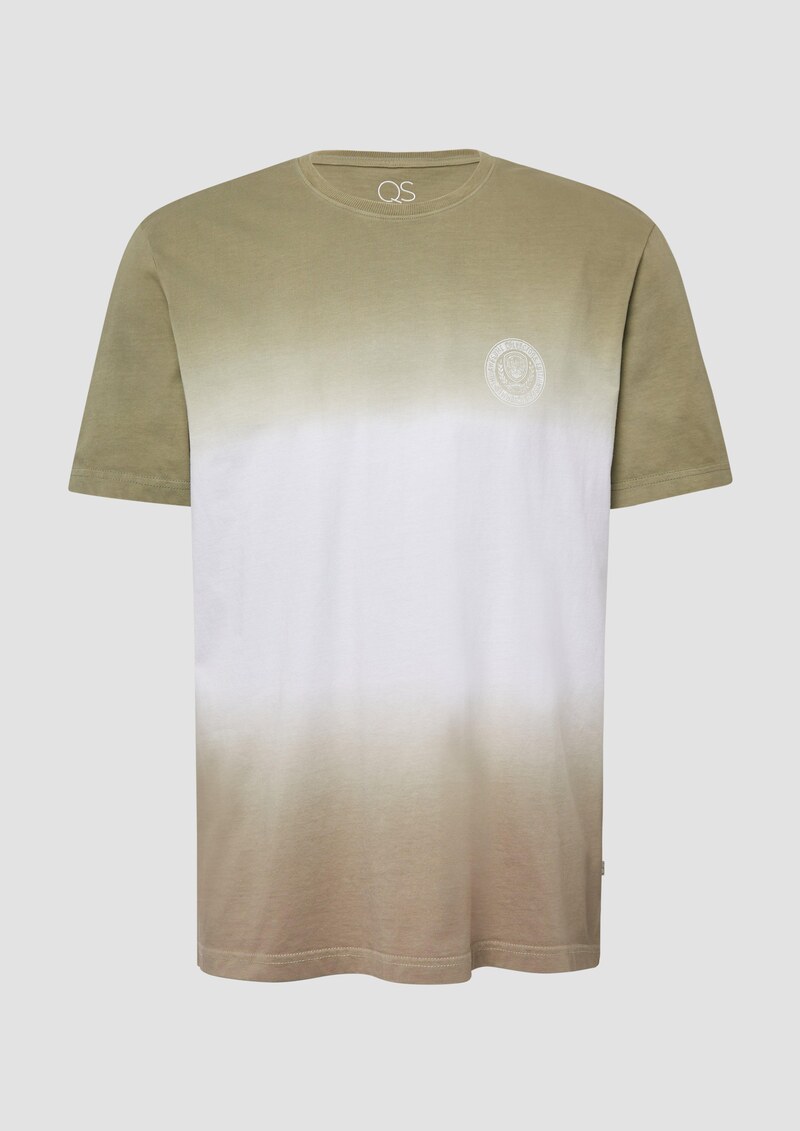 T-Shirt mit Farbverlauf und Frontprint