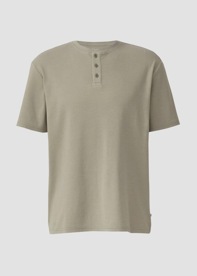 Henley Shirt mit Rippstruktur