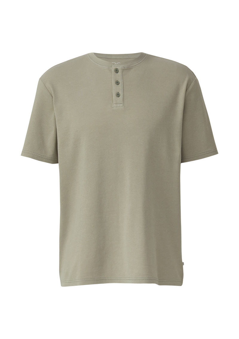 Henley Shirt mit Rippstruktur