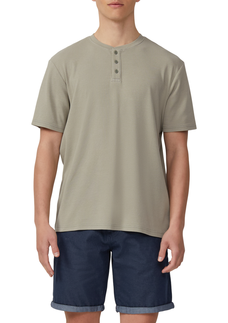 Henley Shirt mit Rippstruktur