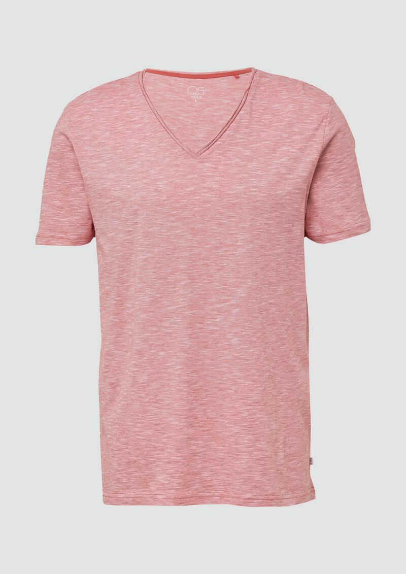 T-Shirt in Melange mit Rollkante