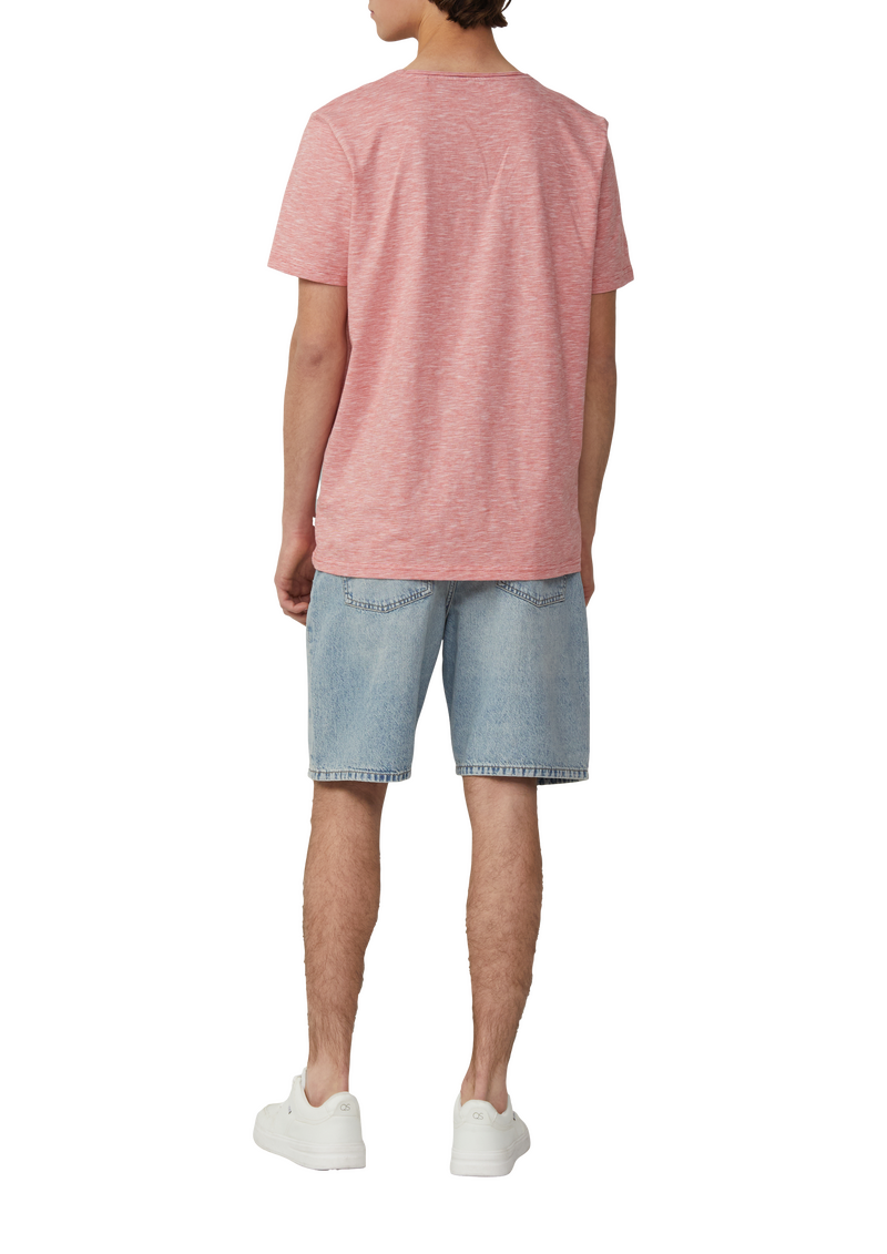 T-Shirt in Melange mit Rollkante