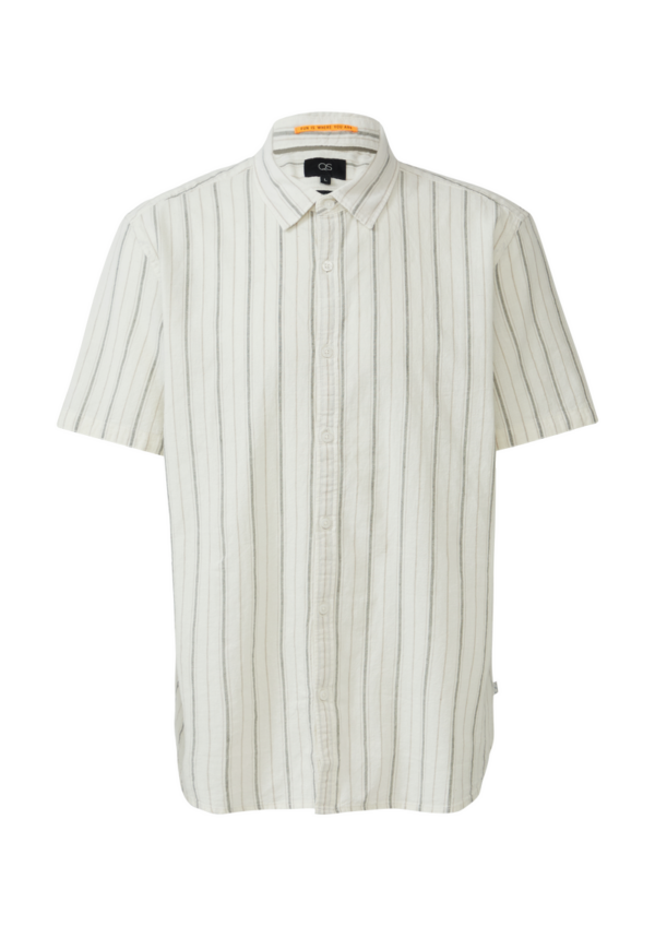 Regular Fit: Gestreiftes Hemd aus Leinenmix