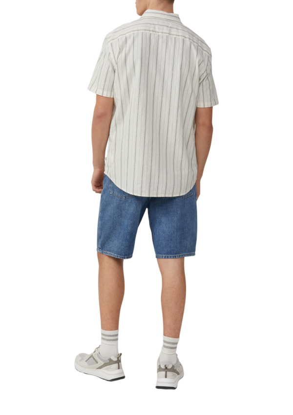 Regular Fit: Gestreiftes Hemd aus Leinenmix