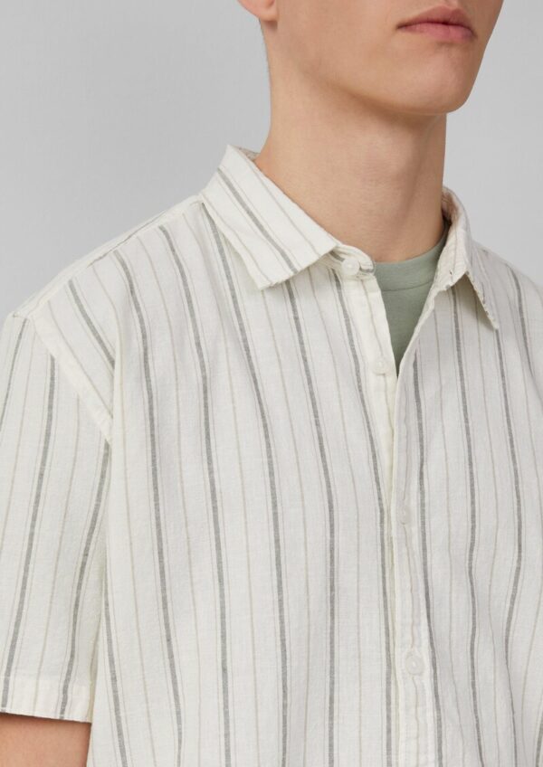 Regular Fit: Gestreiftes Hemd aus Leinenmix