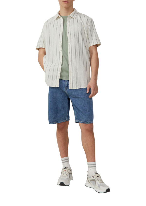 Regular Fit: Gestreiftes Hemd aus Leinenmix