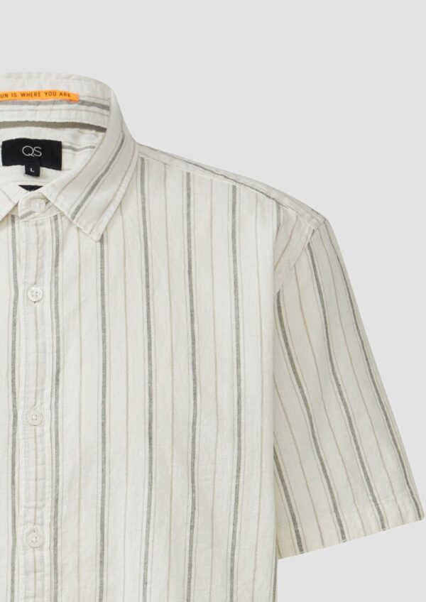 Regular Fit: Gestreiftes Hemd aus Leinenmix