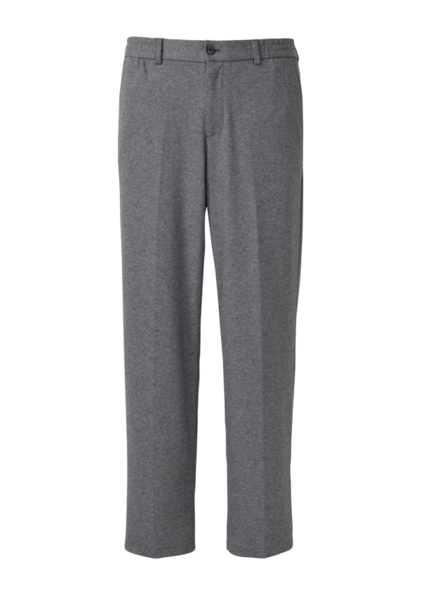 Wide-Leg-Hose aus meliertem Jersey mit Wolle