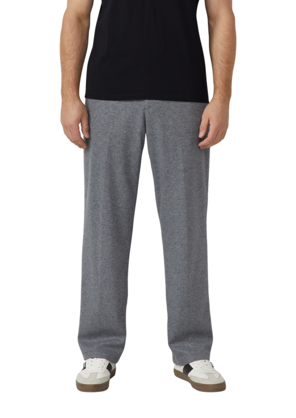 Wide-Leg-Hose aus meliertem Jersey mit Wolle