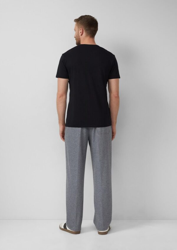 Wide-Leg-Hose aus meliertem Jersey mit Wolle