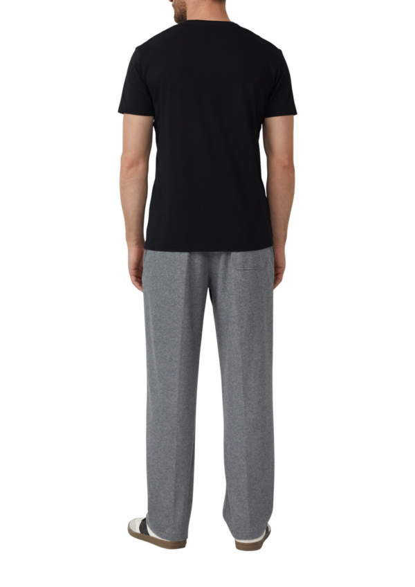 Wide-Leg-Hose aus meliertem Jersey mit Wolle