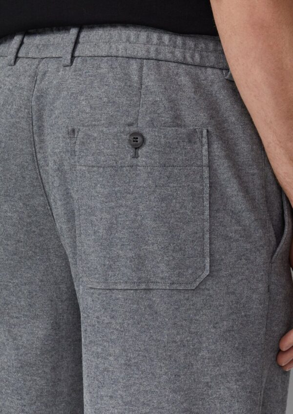 Wide-Leg-Hose aus meliertem Jersey mit Wolle