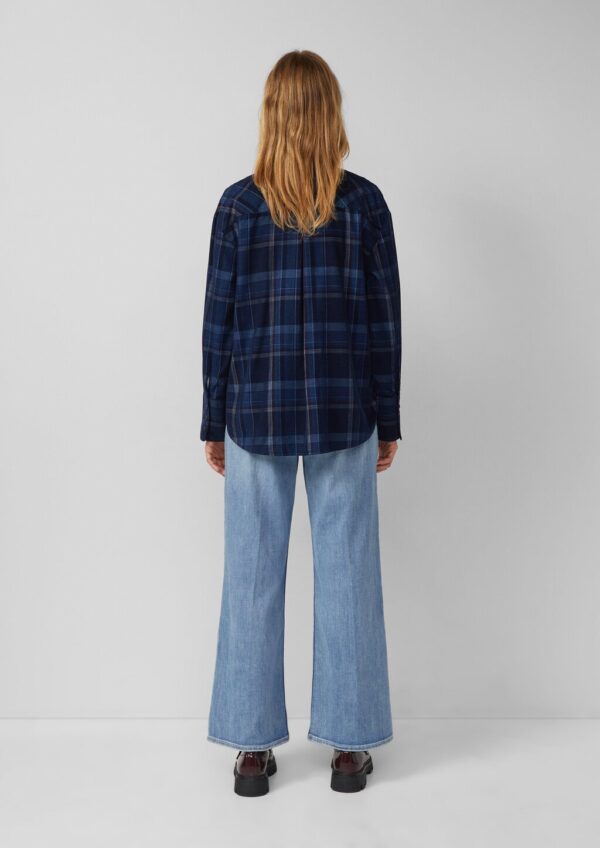 Karierte Feincord-Bluse im Relaxed Fit