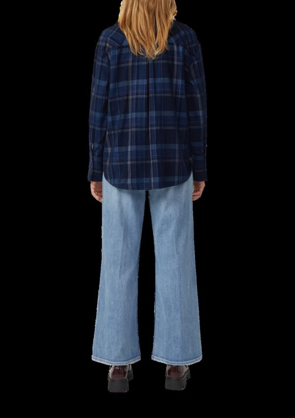 Karierte Feincord-Bluse im Relaxed Fit