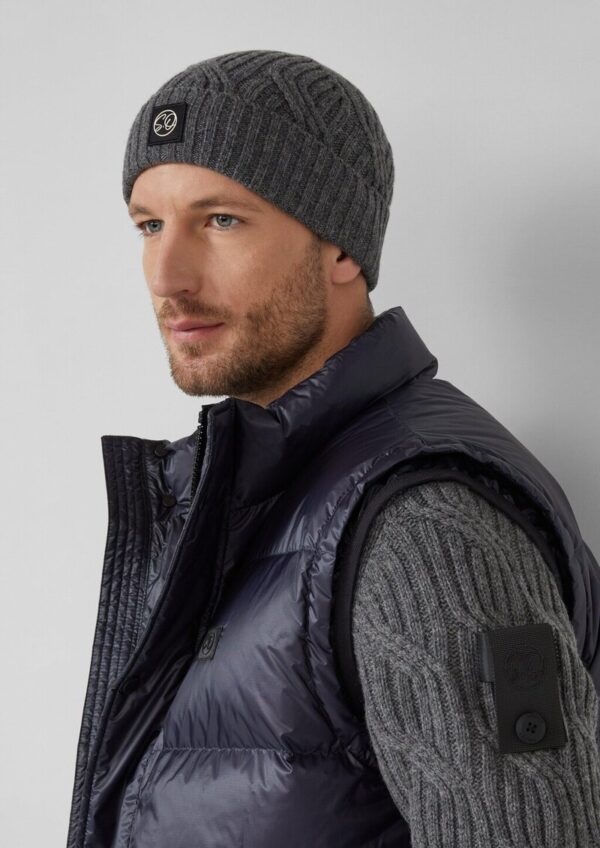 Strickmütze aus Wolle mit Zopfmuster